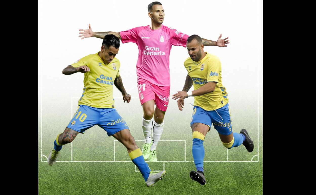 De izquierda a derecha: Araujo, Viera y Jesé. 