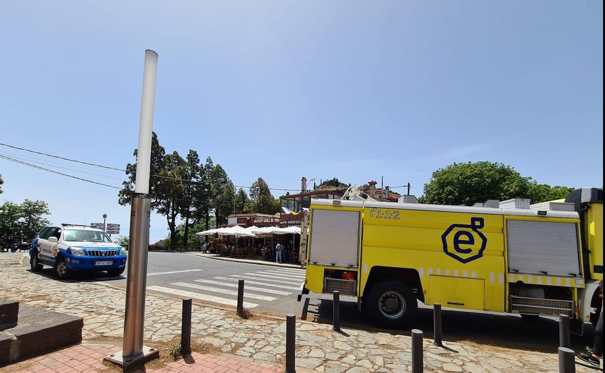 Imagen de la intervención de los bomberos en Tejeda. 