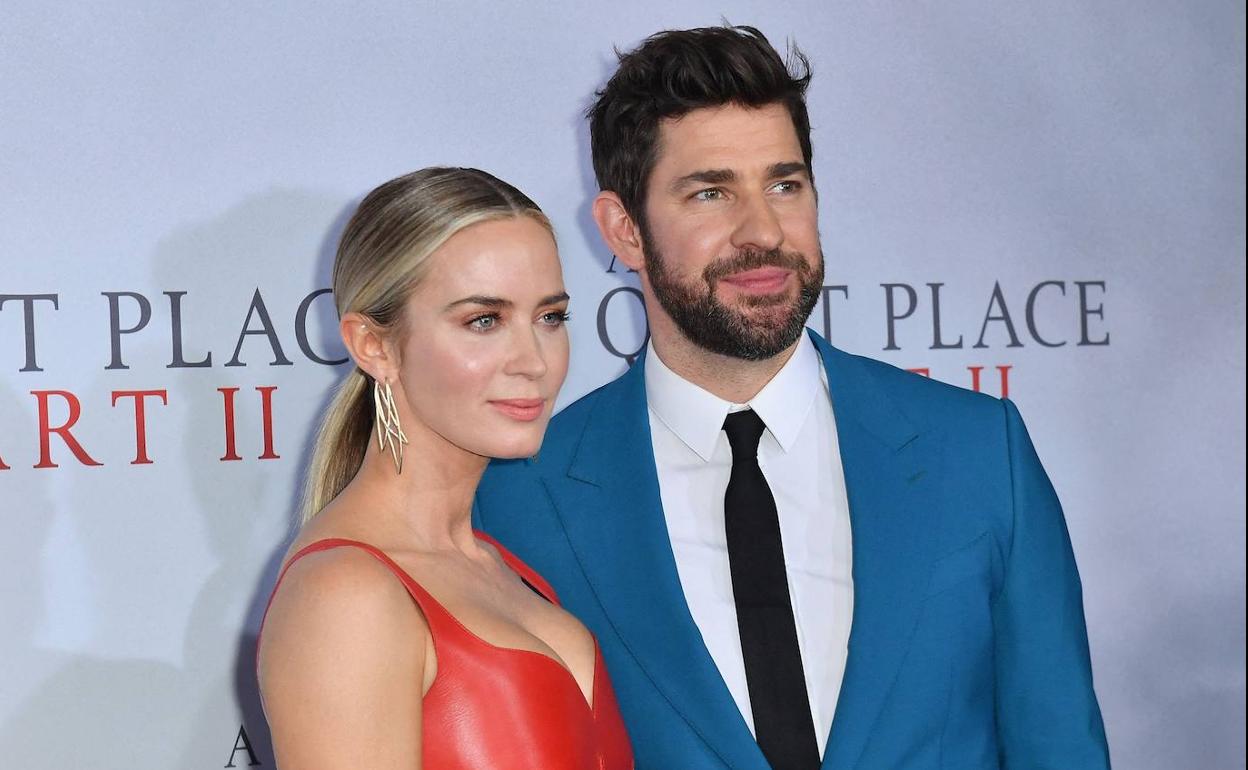 John Krasinski y su mujer, la actriz Emily Blunt, en el estreno de 'Un lugar tranquilo 2' en Nueva York el pasado 8 de marzo.