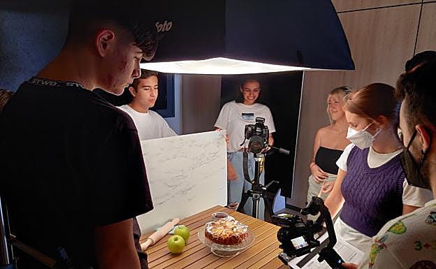 Rodaje del anuncio de la tarta de manzana. 