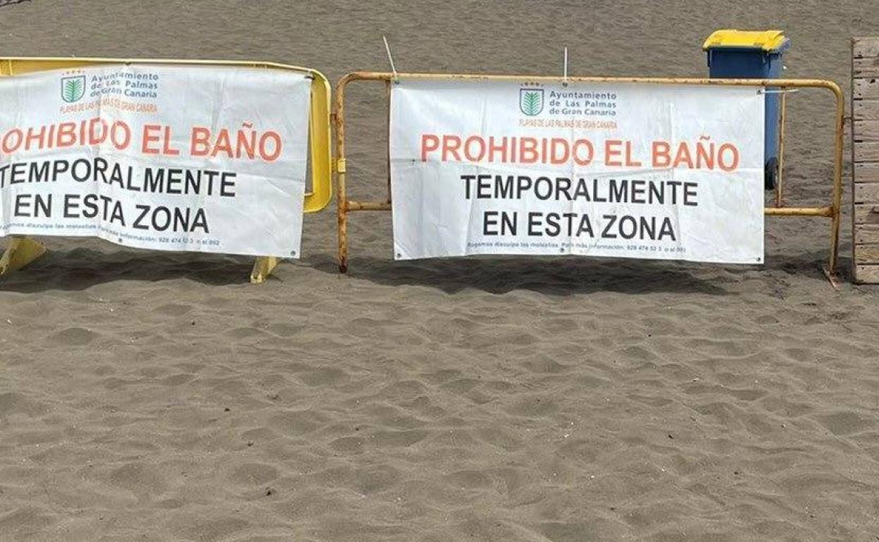 Cierre temporal de la playa del barrio marinero de San Cristóbal