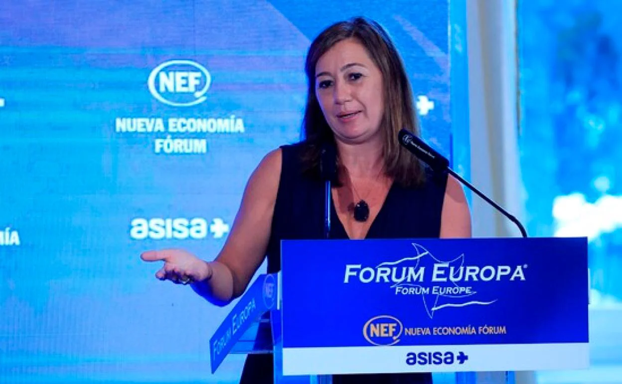 La presidenta del Govern Balear, Francina Armengol, la semana pasada en un deyuno informativo 