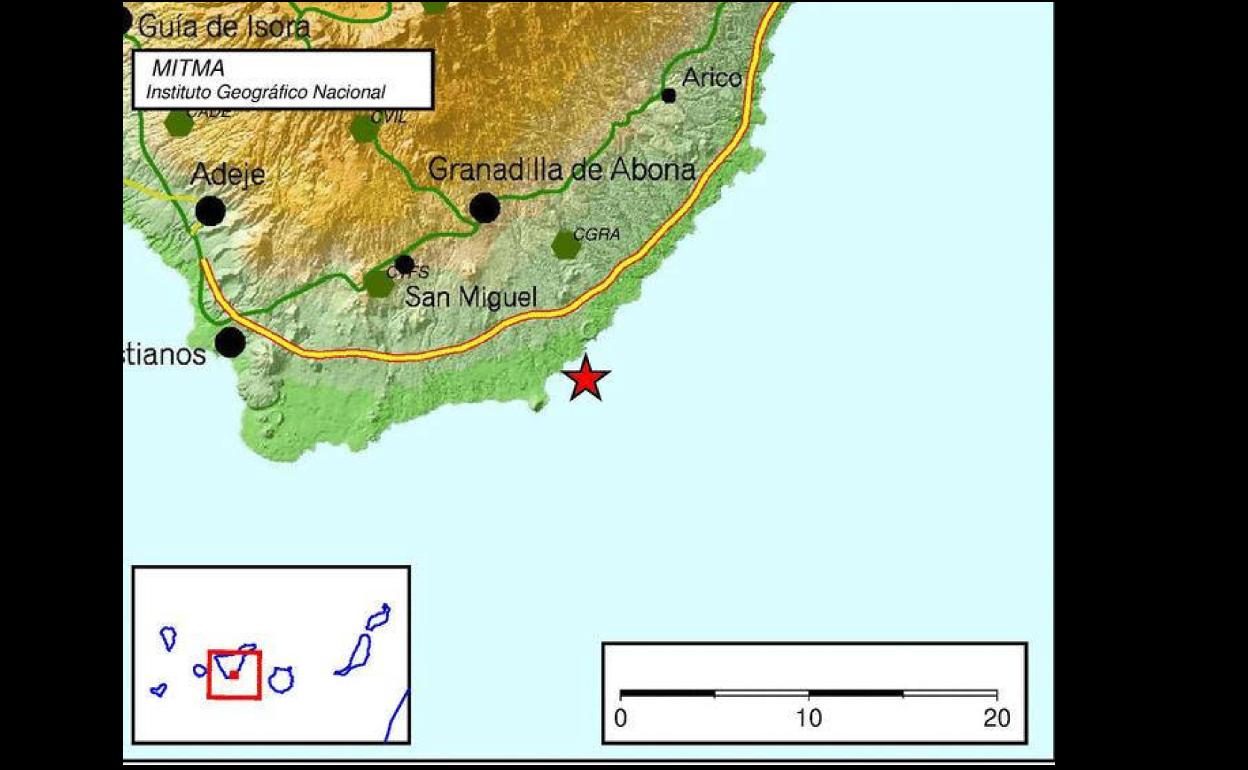 La imagen muestra el punto exacto donde se detectó el terremoto. 