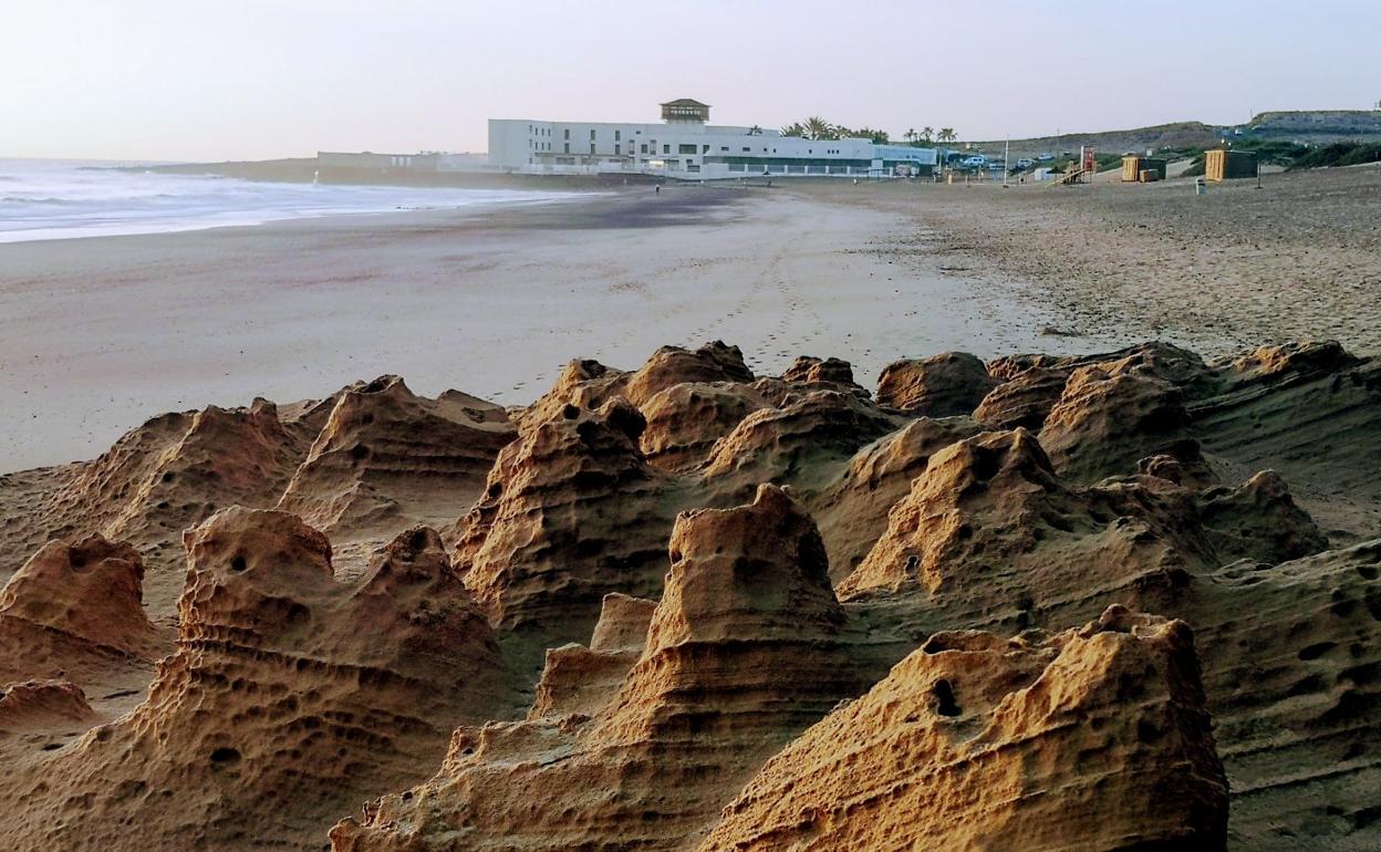 Playa afectada por las obras. 