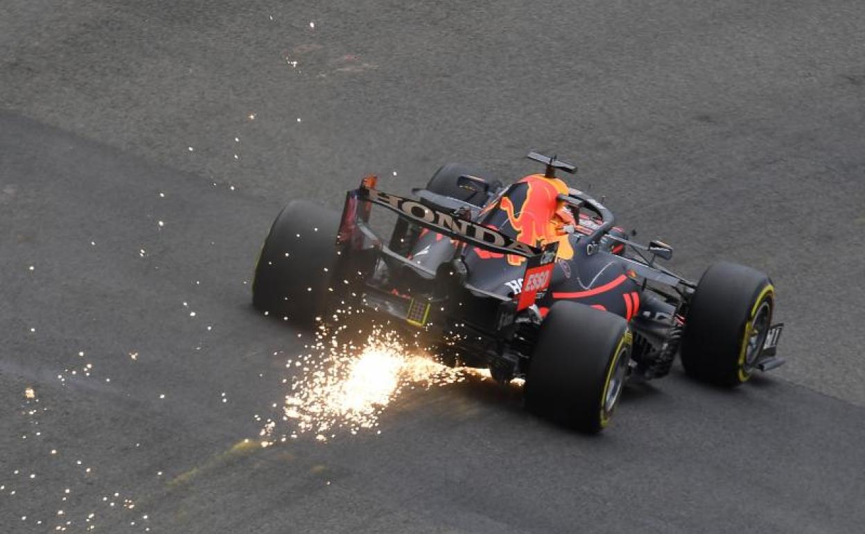 El Red Bull de Verstappen, durante los libres del GP de Bélgica.