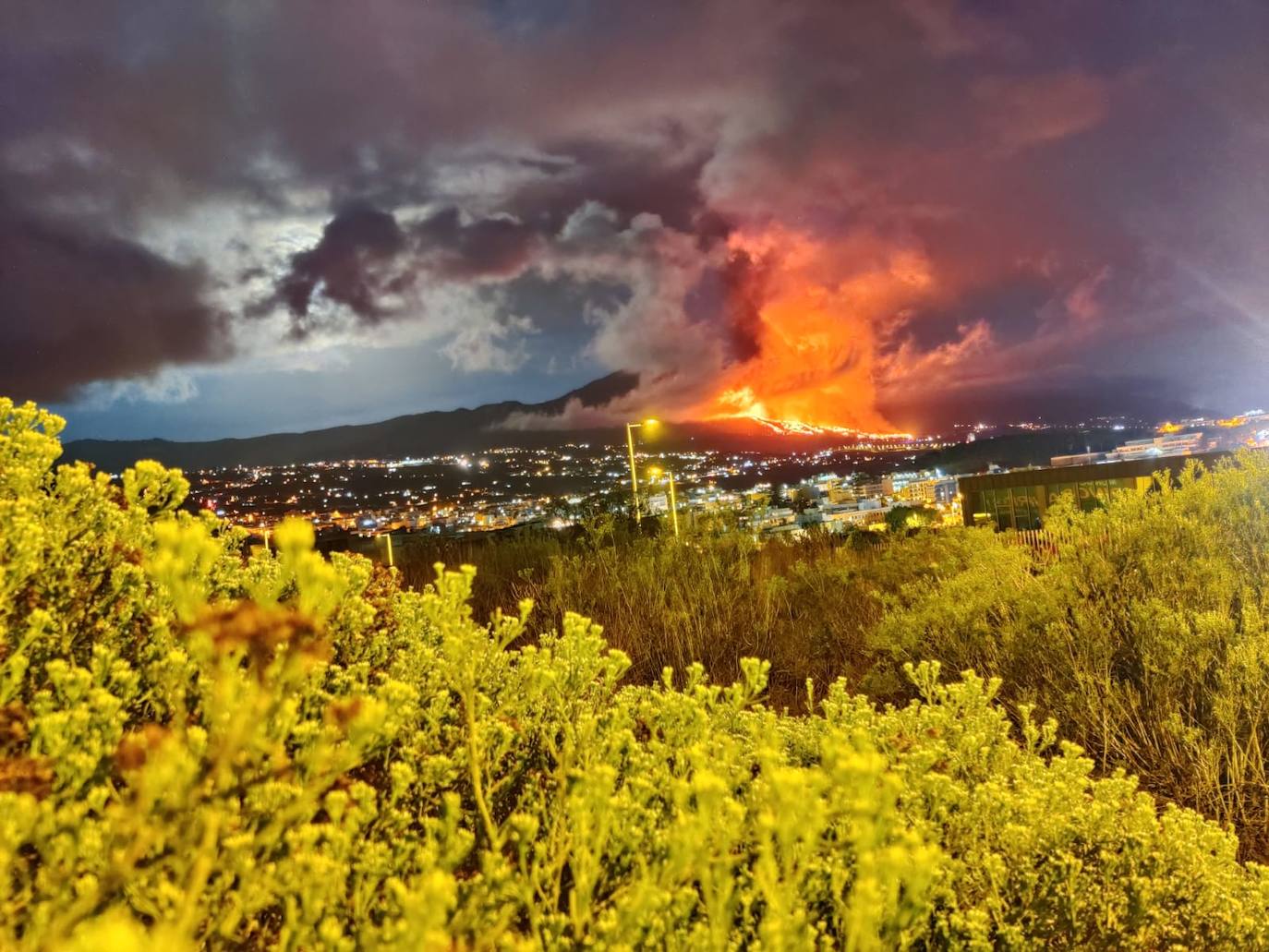 Imagen de la erupción en La Palma. 
