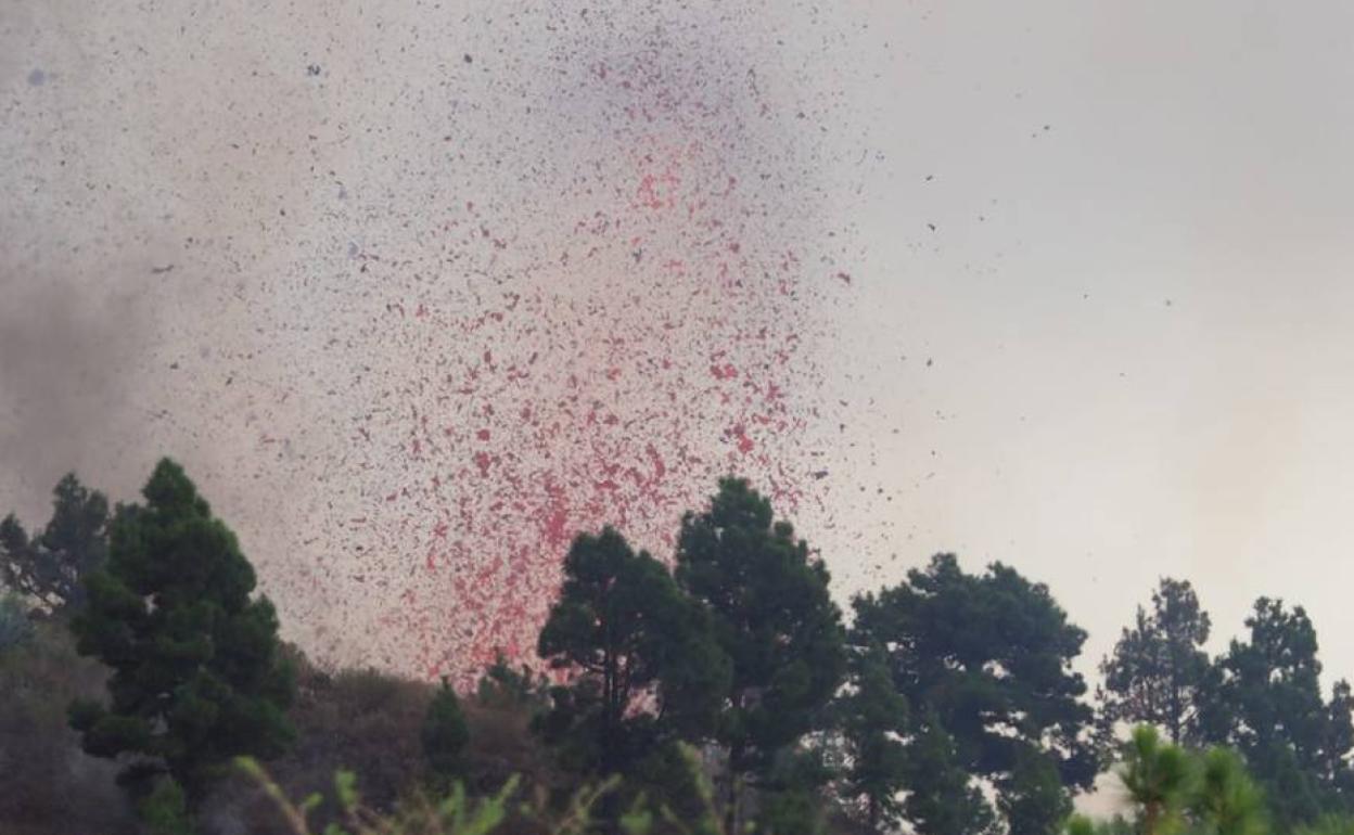 Un detalle de la erupción de La Palma. 