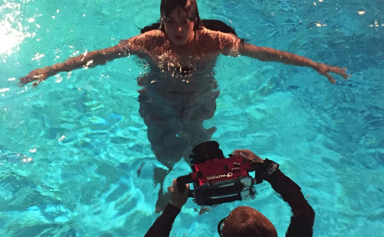 Un momento del rodaje de este cortometraje. 