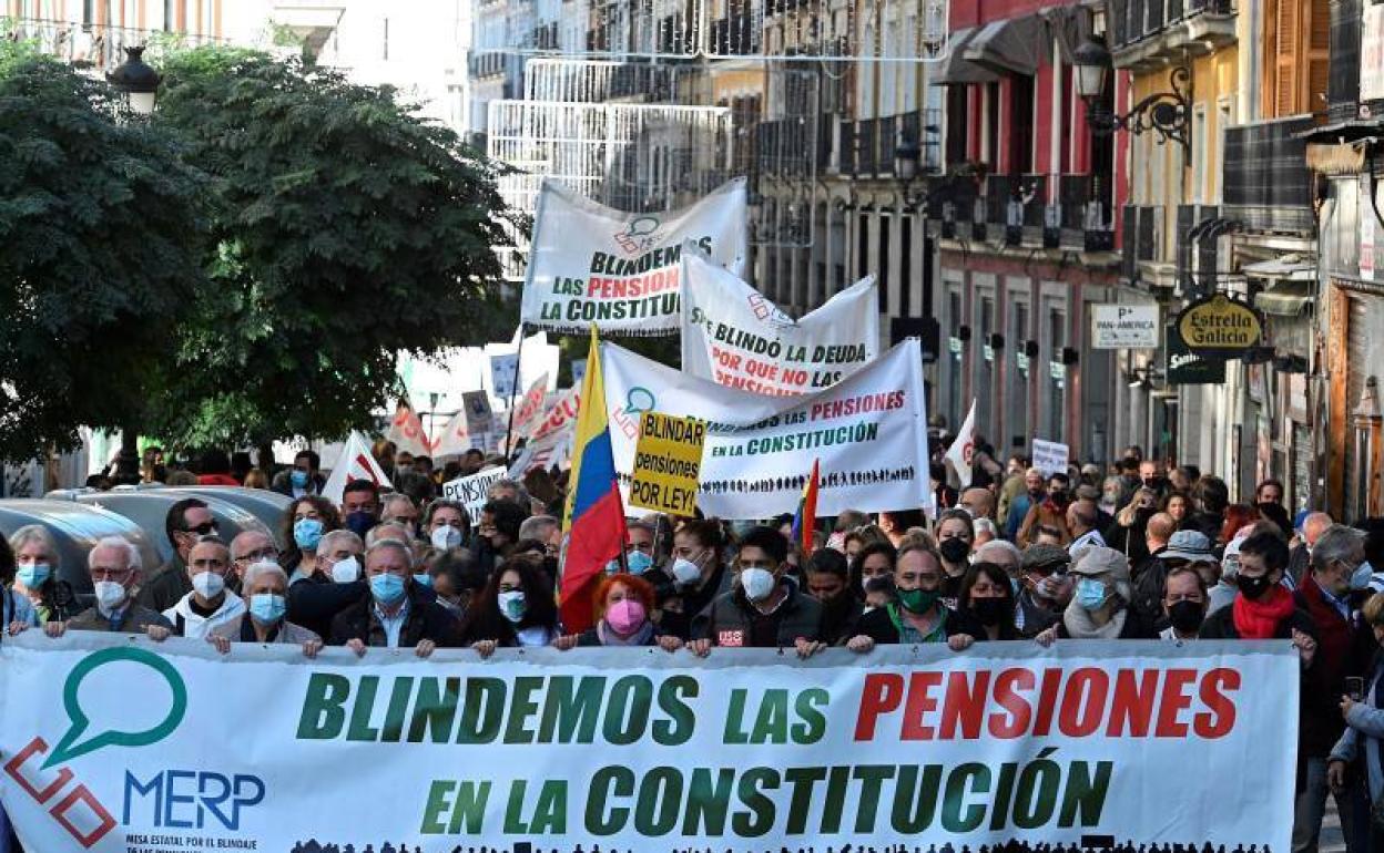 Manifestación de pensionistas en Madrid. 