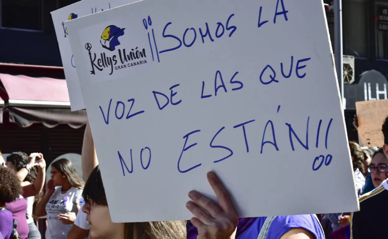 Imagen de una manifestación del 25N en Las Palmas de Gran Canaria. 