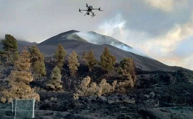 Imagen de ete sábado de la erupción volcánica en La Palma. 