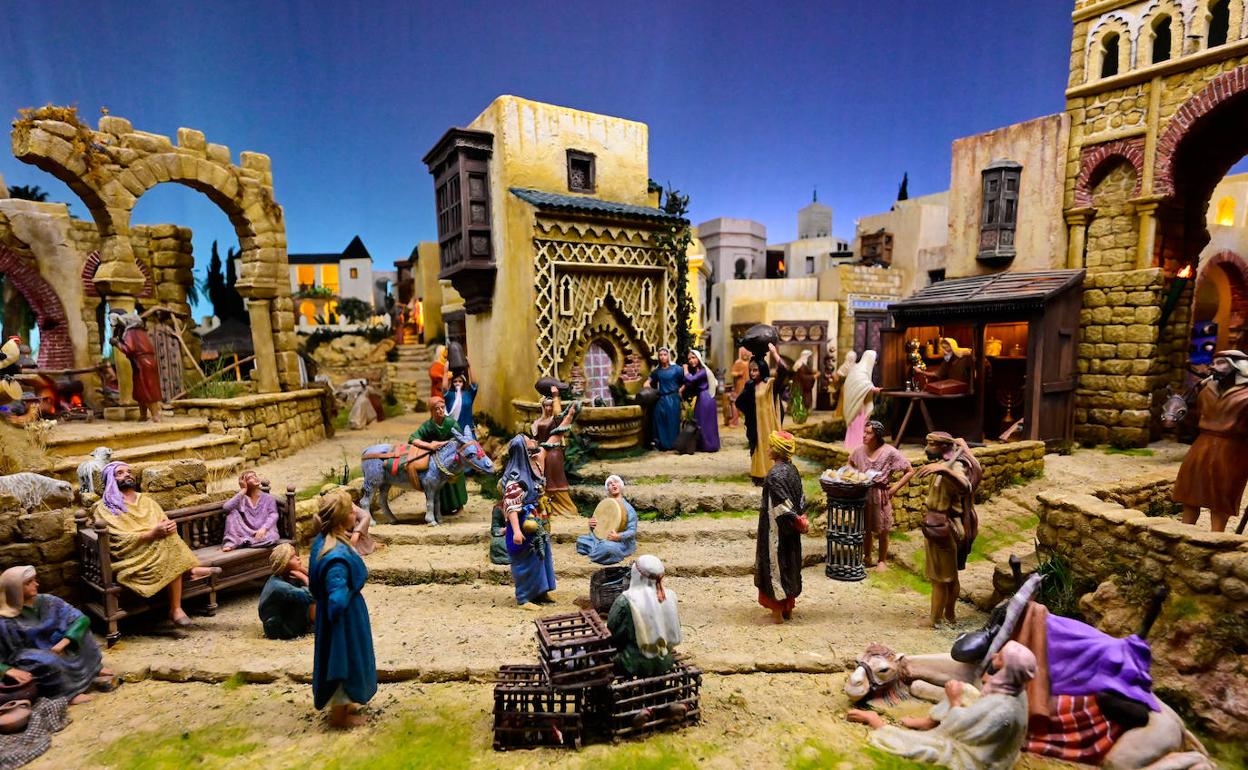 Detalle del nacimiento que se expone en el Quegles. 