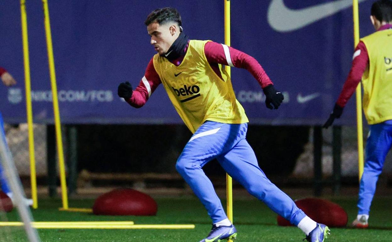 Philippe Coutinho, en un entrenamiento. 