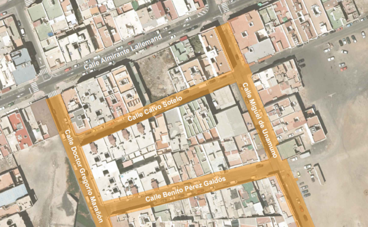 Plano de zonas a mejorar. 