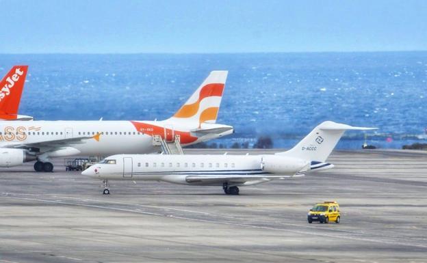 Imagen del avión privado en el que llegó JLo a Gran Canaria. 
