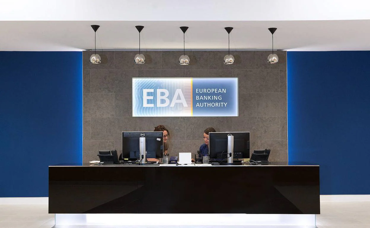 Interior de la sede de la Autoridad Bancaria Europea (EBA) en París.