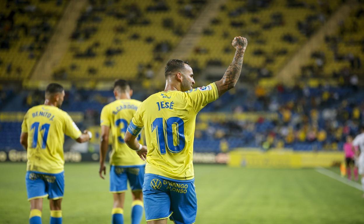 Jesé festeja su último gol conseguido esta temporada. Data de inicios de noviembre y ante el Fuenlabrada. 