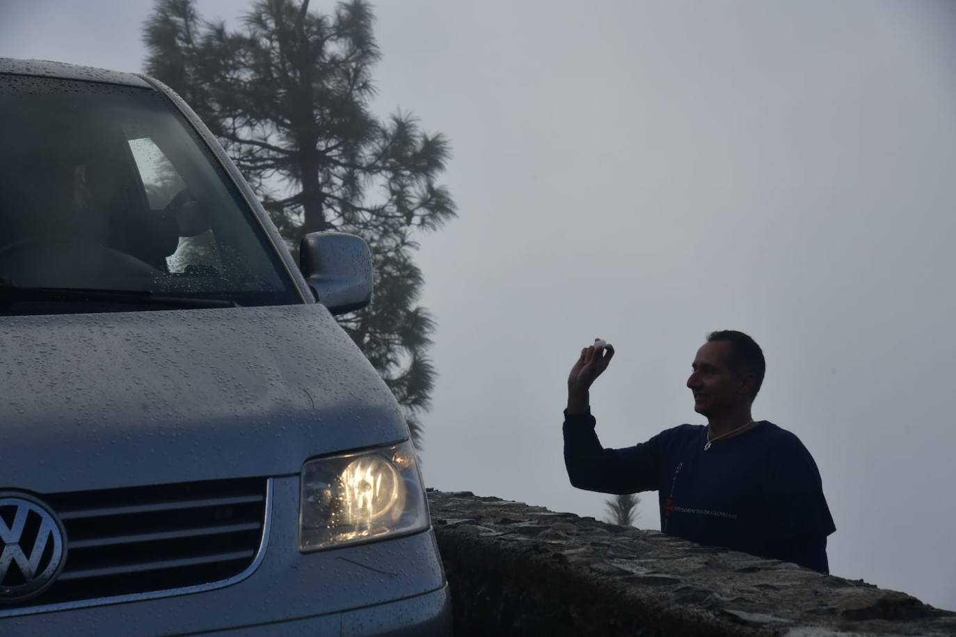 Fotos: Agua nieve en la cumbre de Gran Canaria