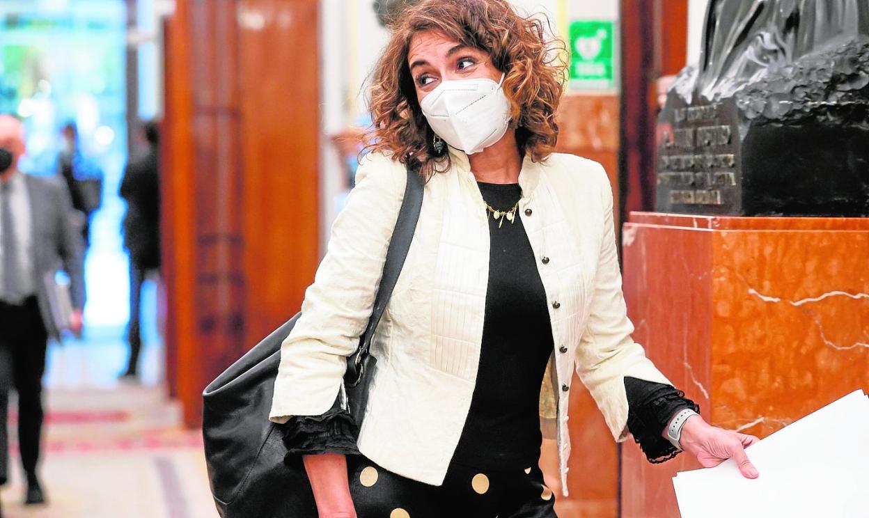 La ministra de Hacienda, María Jesús Montero, la semana pasada en el Congreso de los Diputados. 