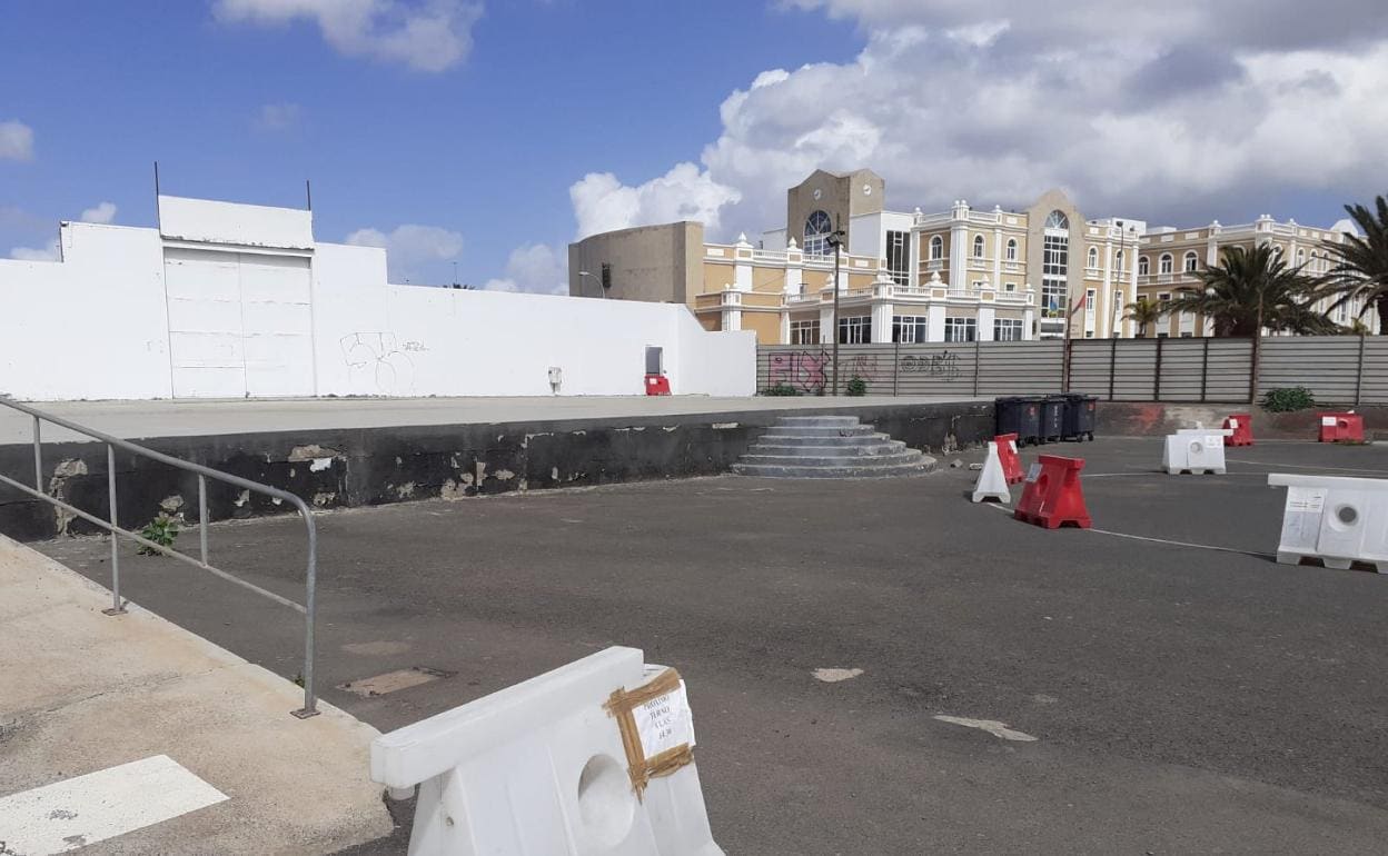 Vista del espacio que se espera albergue algunos actos del carnaval de Arrecife a partir del 11 de marzo. 