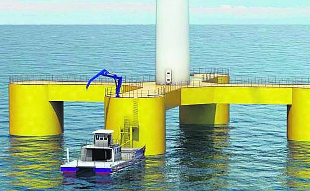 Tarahal propone 15 aerogeneradores sobre cimentacinoes flotantes y anclaje al fondo marino. 