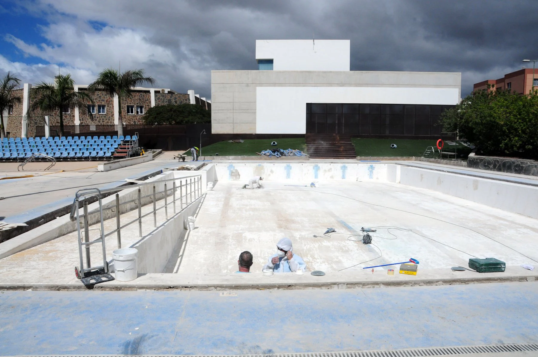 Obras en la piscina de San Fernando. 