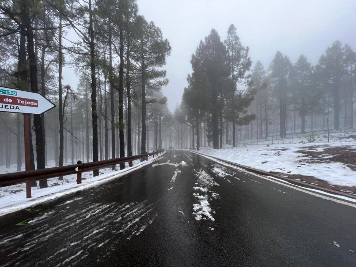 Fotos: Nieve en la cumbre grancanaria