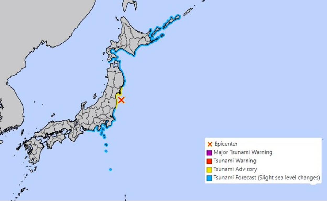 Un terremoto de magnitud 7,3 activa la alerta de tsunami en Japón