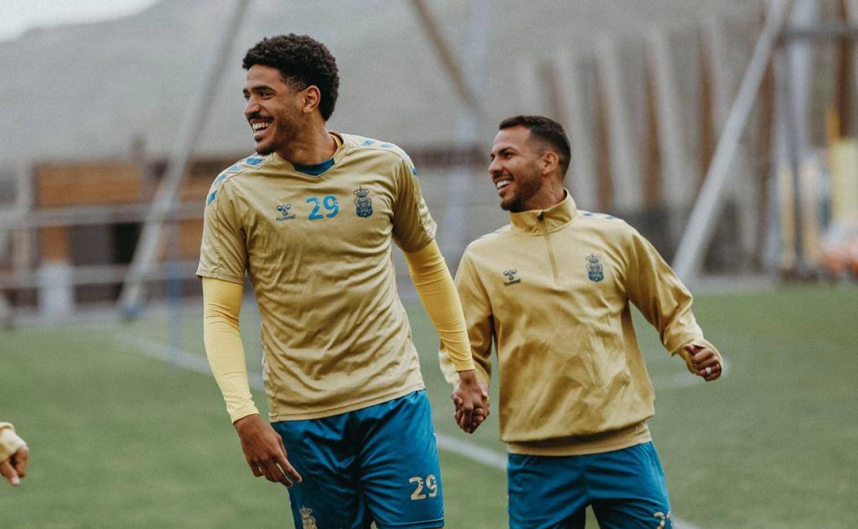 Coco y Viera, sonrientes en un entrenamiento reciente. 