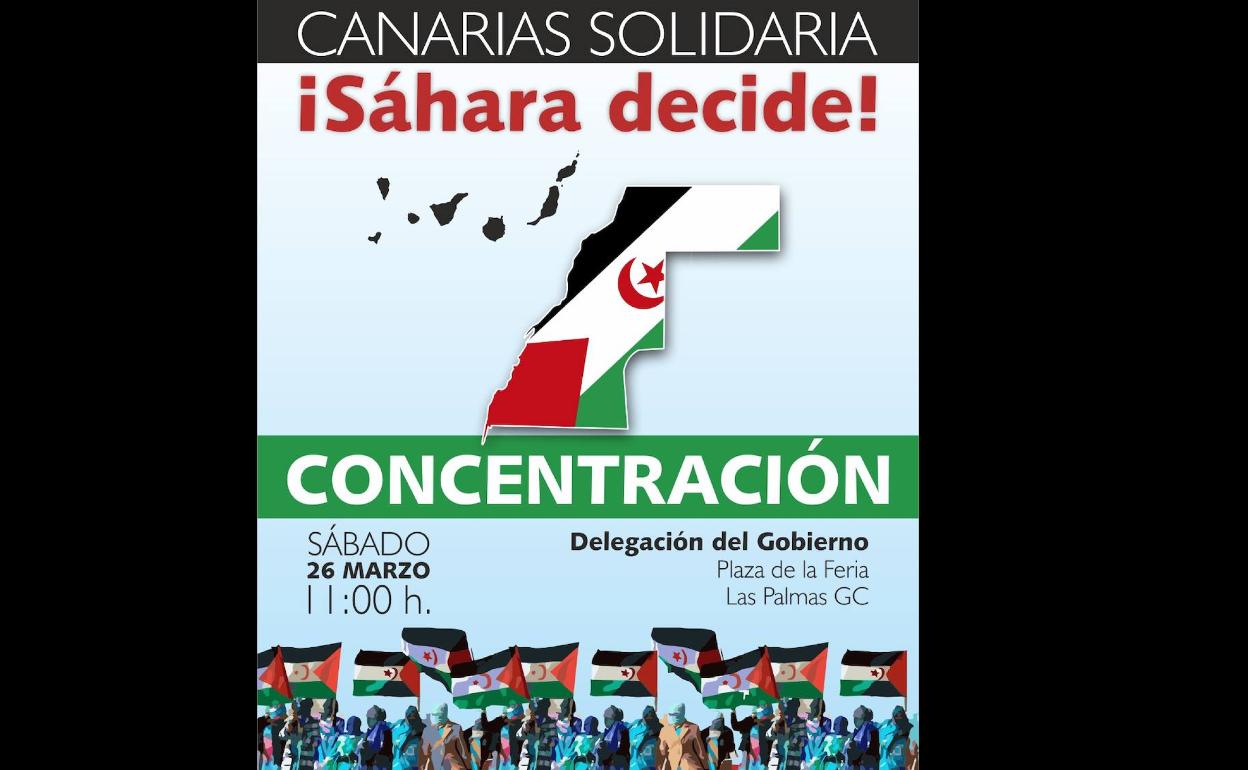 Concentración solidaria con el pueblo saharaui en la capital grancanaria