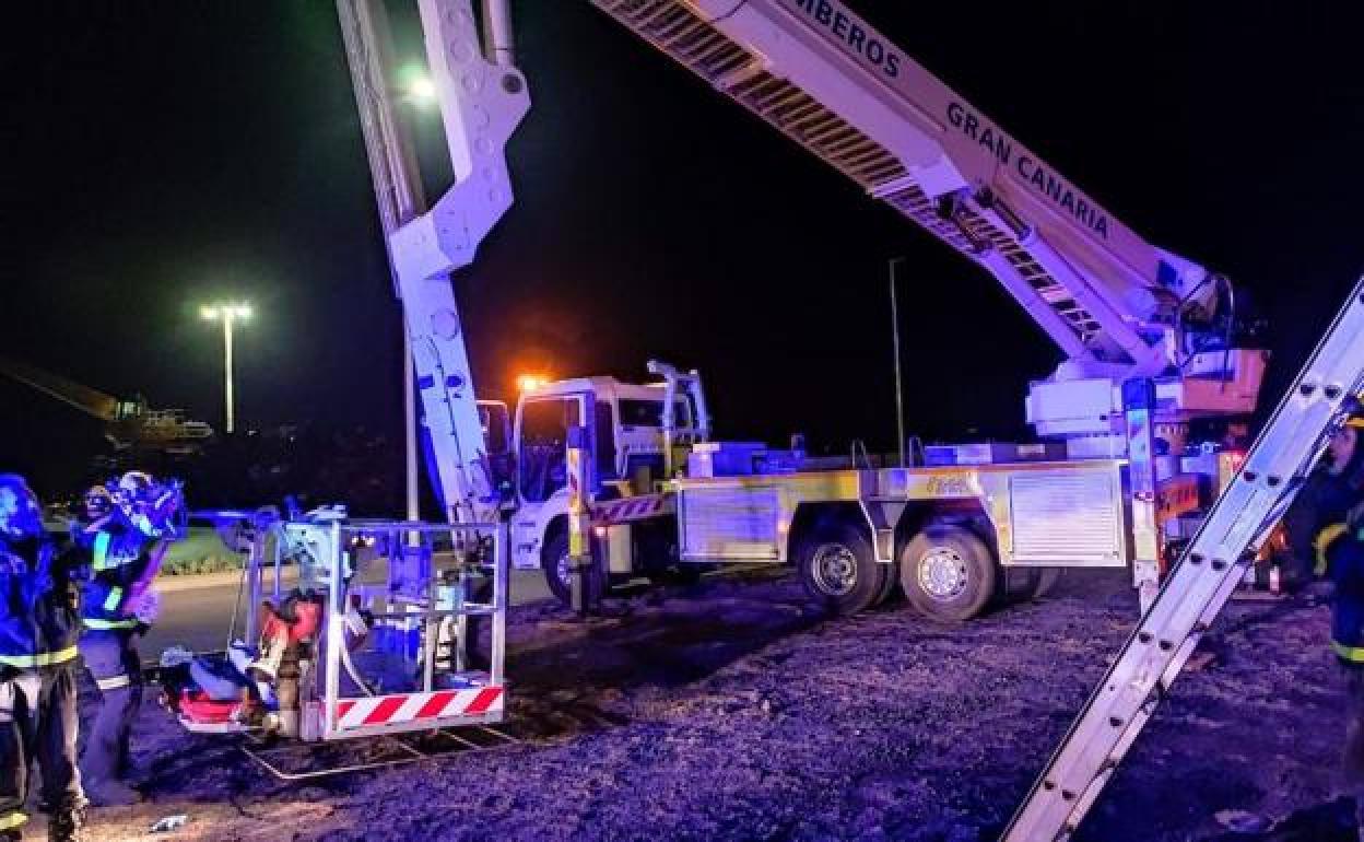 Un momento del dispositivo de rescate. 