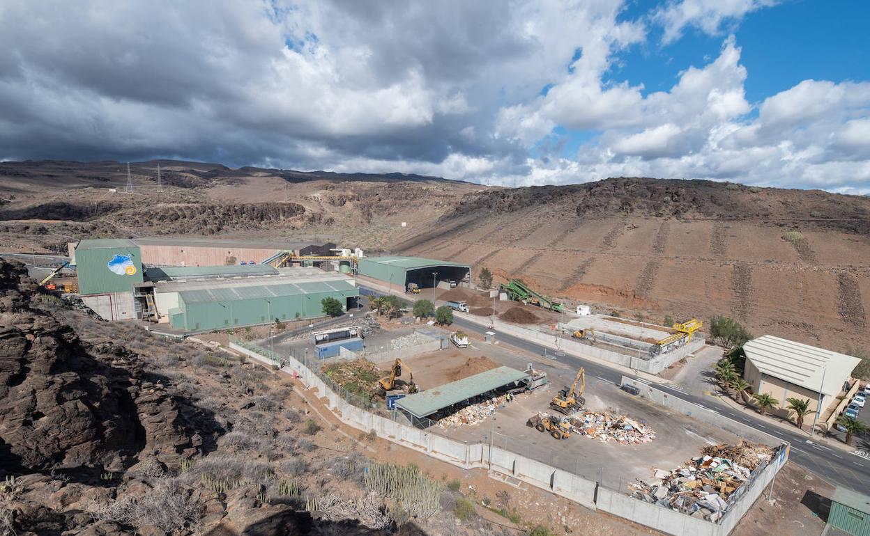 Vista aérea del complejo ambiental del Ecoparque Sur de Juan Grande, donde el Cabildo quiere montar una huerta solar. 