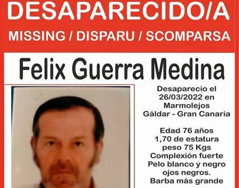 Buscan a Félix Guerra, desaparecido en Gáldar 