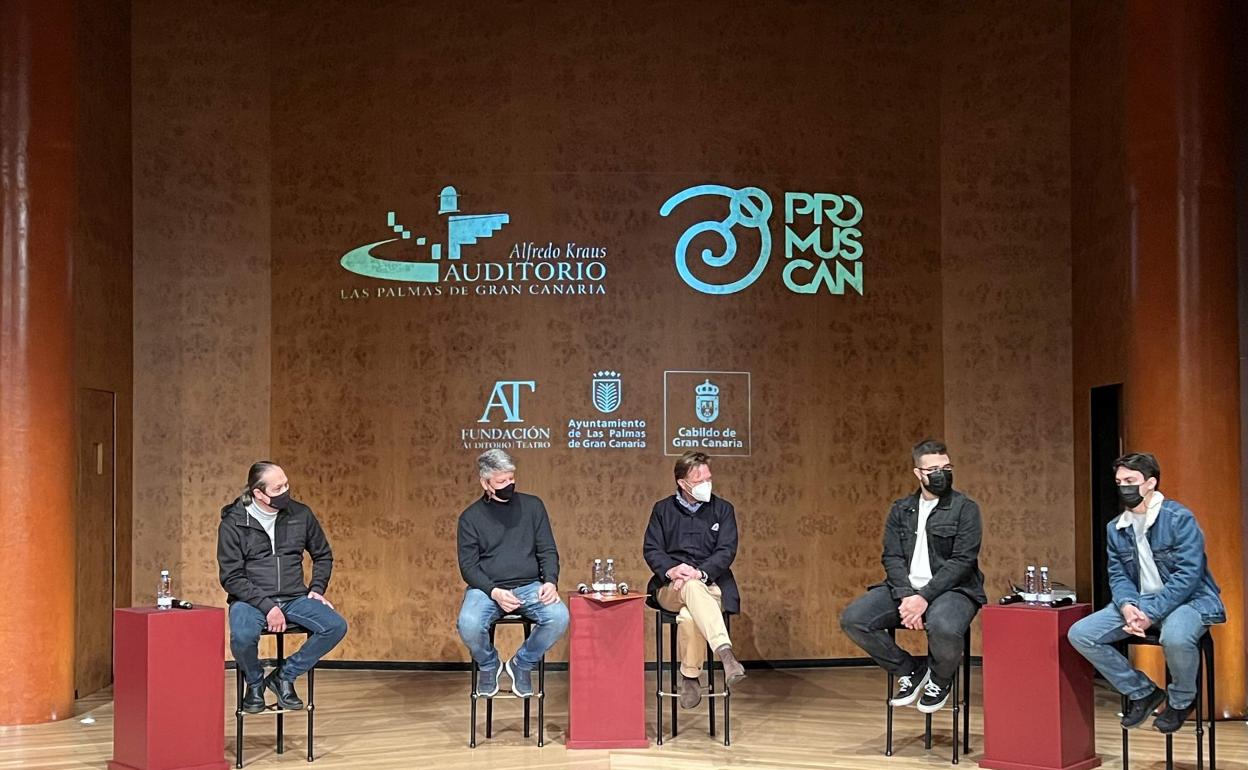 Un momento de la presentación del ciclo entre Promuscan y la Fundación Auditorio Teatro. 