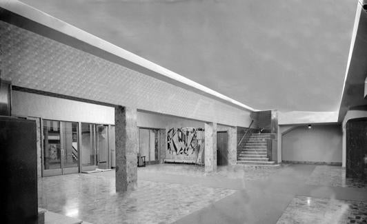 Imagen de archivo del mural en el antiguo cine Cuyás. 