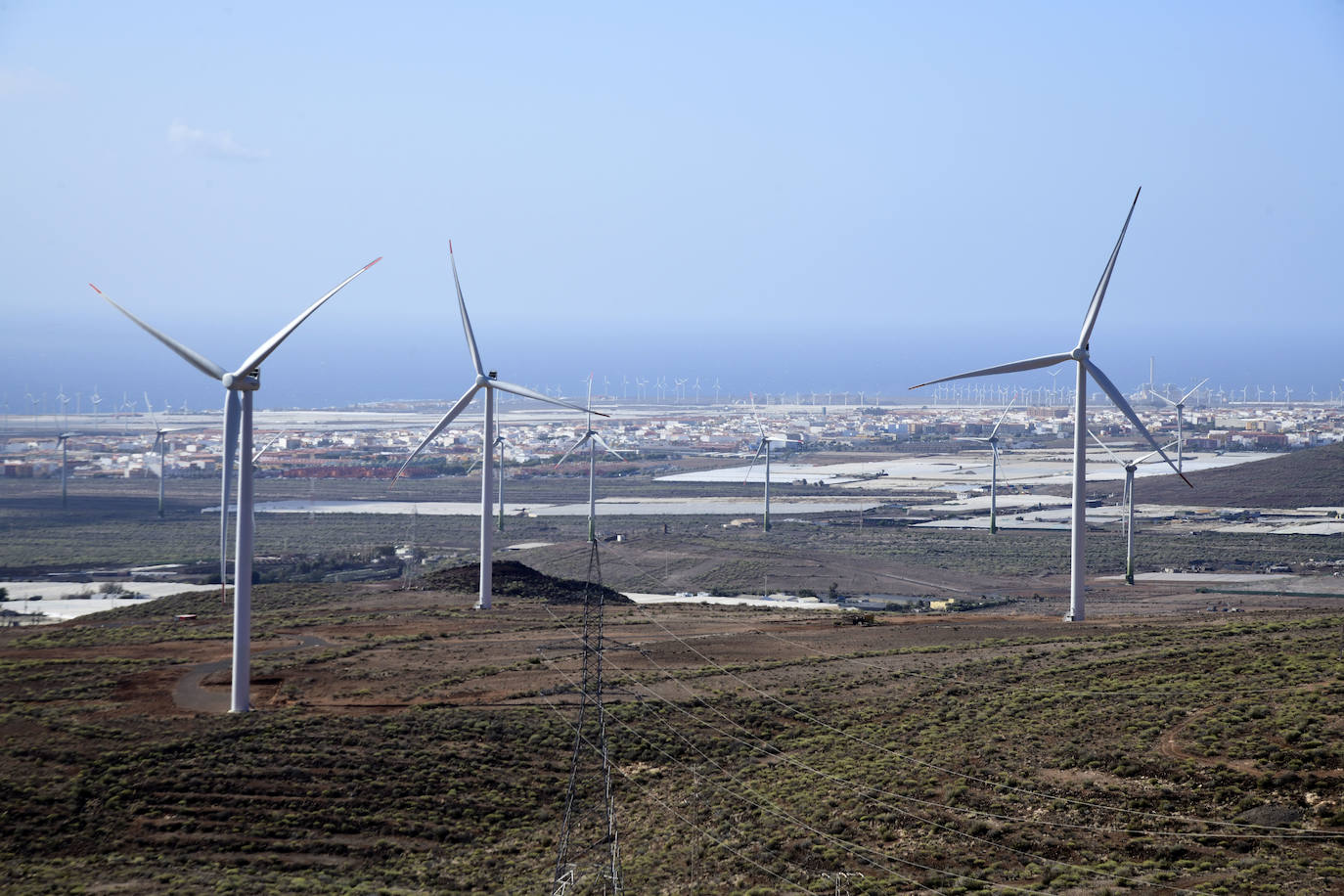 Parque eólico en Agüimes. 