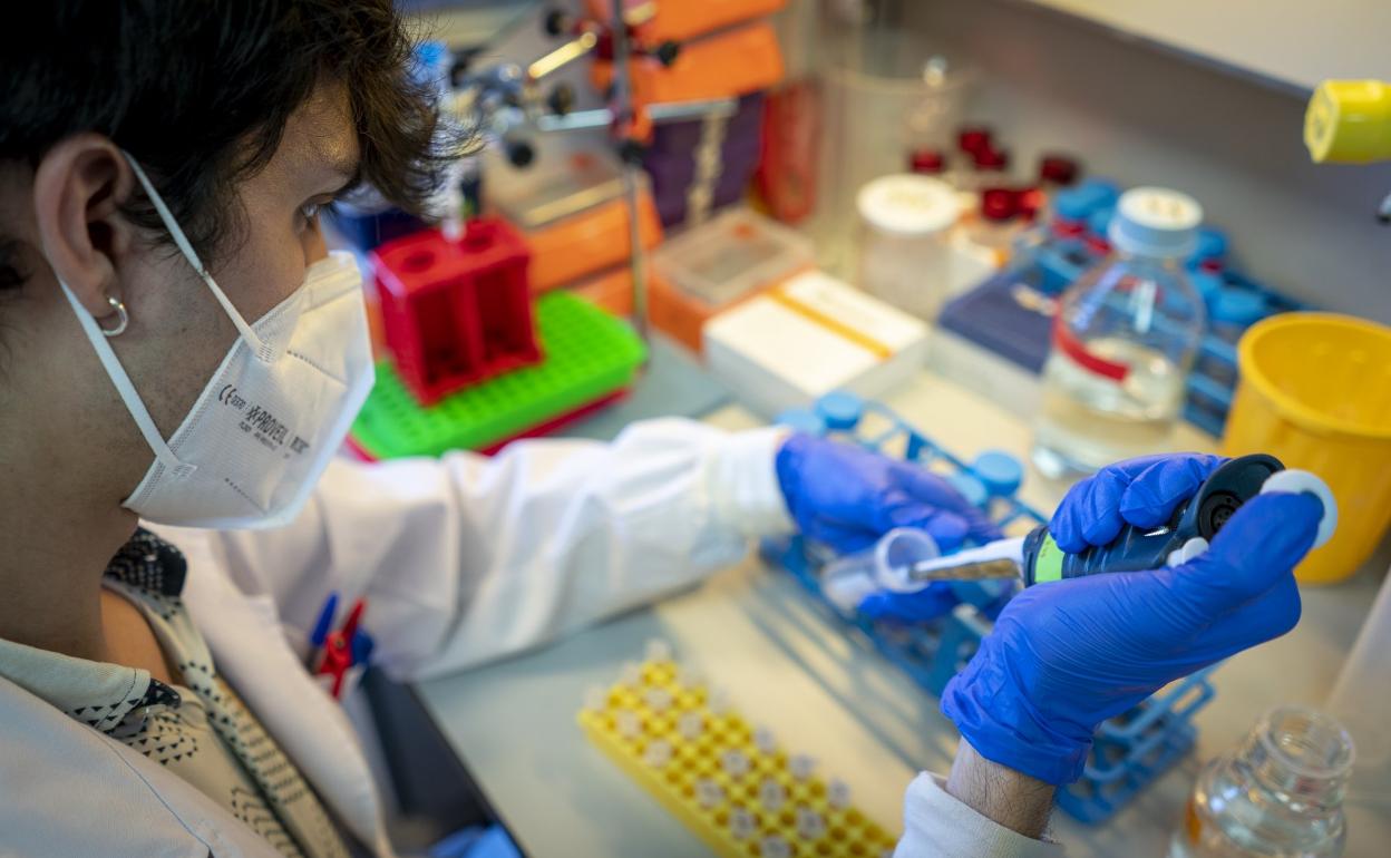 Imagen de archivo de un investigador en un laboratorio. 