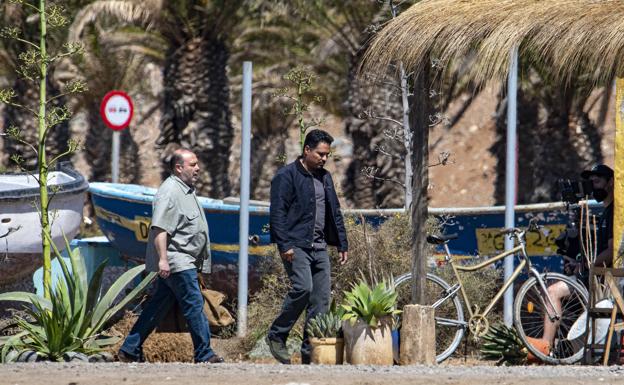 Michael Peña, este lunes, en el Castillo del Romeral. 