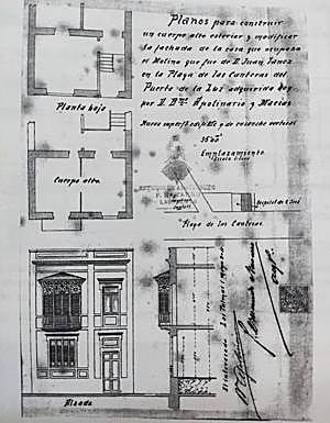 Plano de la reforma que propuso Bartolomé Apolinario Macías en 1904. 