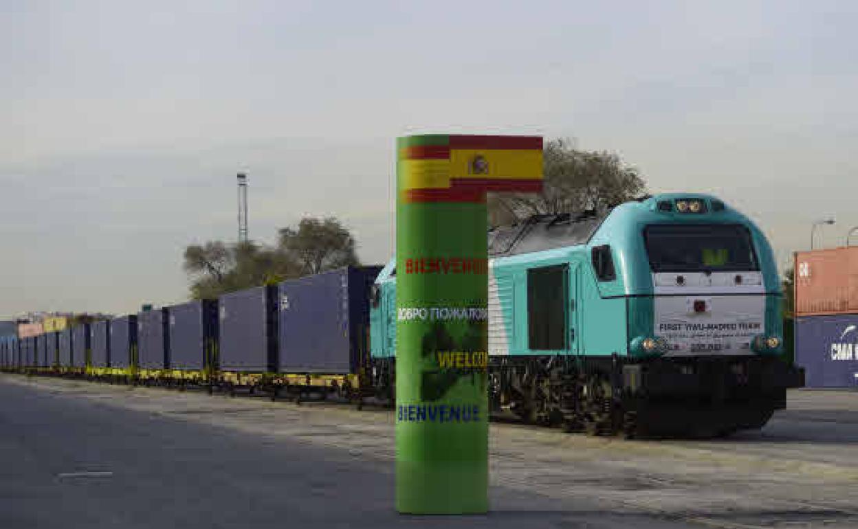 El tren de mercancías Yixinou une el sur de china con Madrid. 