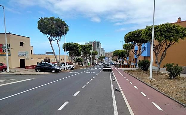 Foto de la calle Manuel Alemán Álamo, única vía donde se han hecho intervenciones del Plan de Movilidad. 