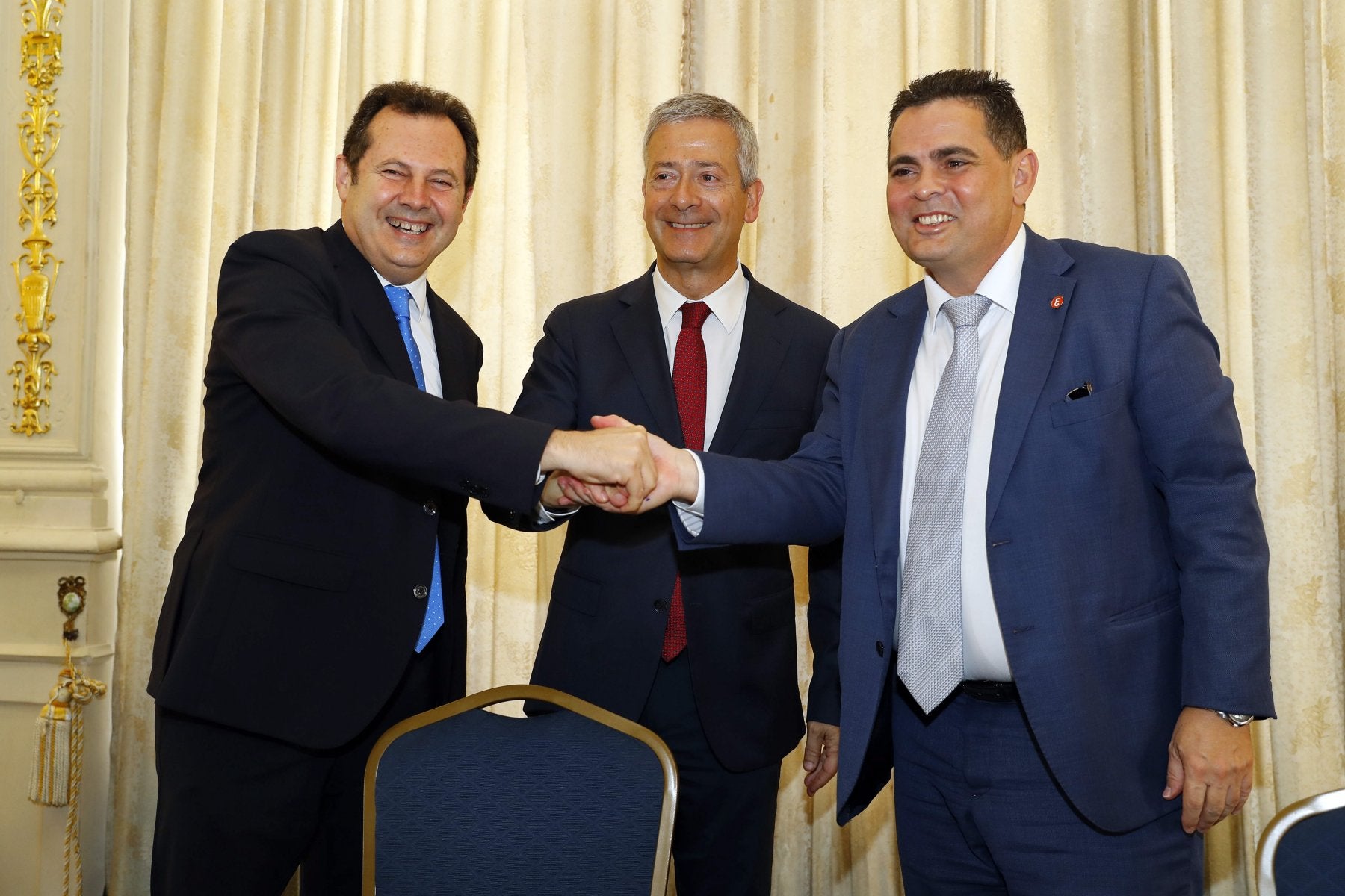 De izquierda a derecha, Orlando Luján, Agustín Manrique de Lara y Alcibiades Trancho. 