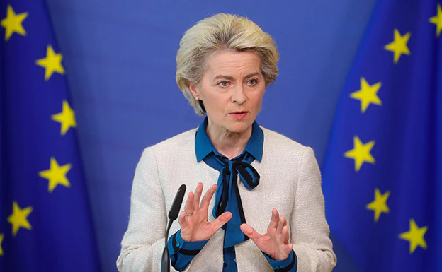 La presidenta de la Comisión Europea, Ursula von der Leyen, anuncia el 18 de mayo ayudas económicas para Ucrania. 