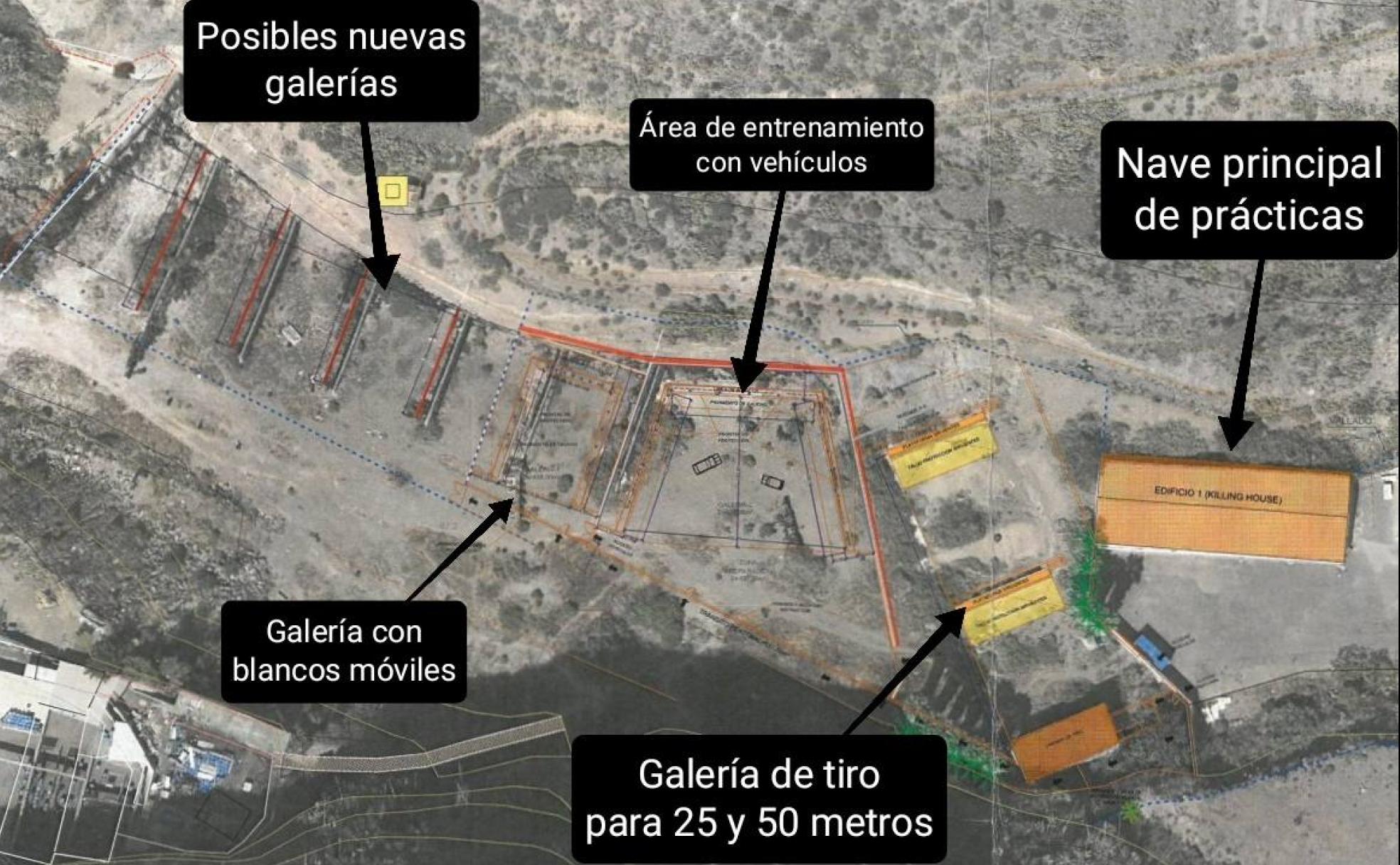 Instalaciones que servirán para el campo de tiro de la Policía Local en Manuel Lois. 
