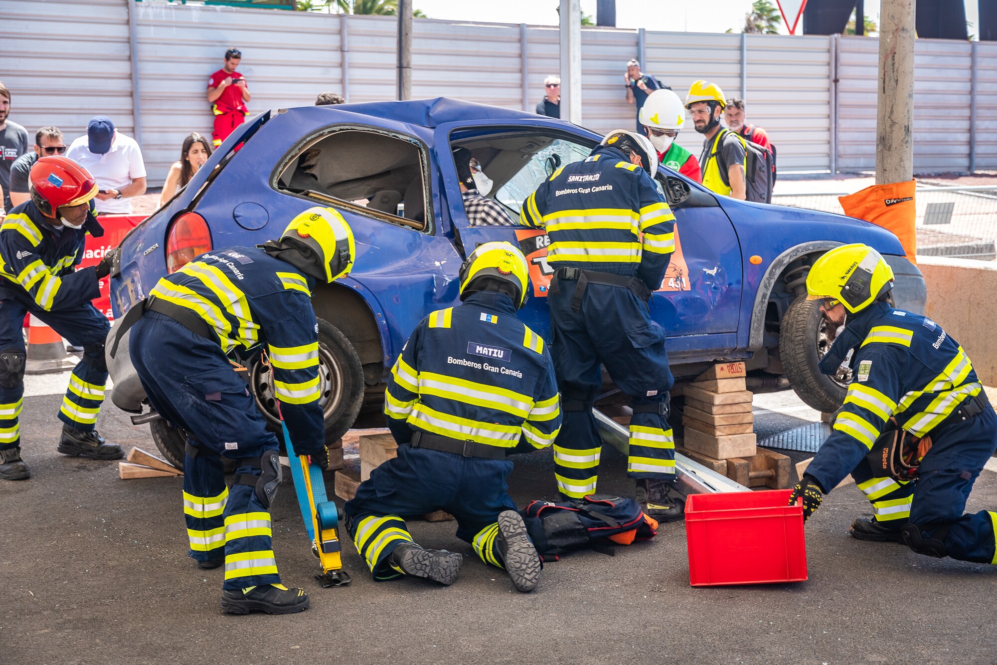 Fotos: Los bomberos de Gran Canaria cierran su intervención en el Encuentro Nacional de Rescate de Lanzarote