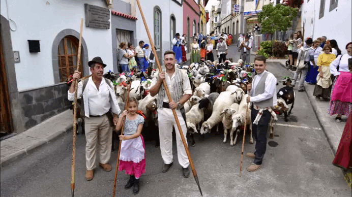 Imagenes de la romería de San Juan en la ciudad de Arucas. 