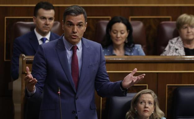 Pedro Sánchez, este miércoles en el Congreso. 