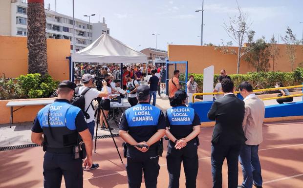 Imagen de este lunes durante las pruebas físicas.