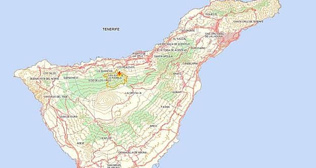 Imagen principal - La dimensión del incendio de Tenerife, en el mapa. 