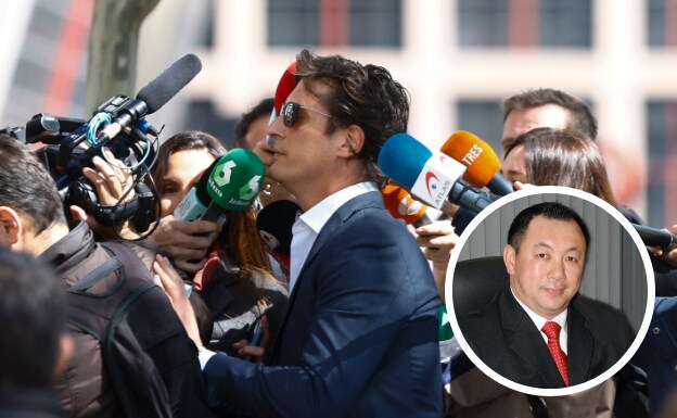 Luis Medina testifica en abril en los juzgados de Madrid, (abajo) el empresario San Chi Choon.